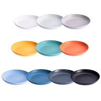 Assiette ronde en fibre de blé biodégradable, réutilisable, empilable, pour la cuisine et les restaurants