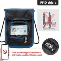 RFID fronde taille carte organisateur famille titulaire cou titulaire voyage passeport carte de crédit téléphone portefeuille Faraday sac pour types femmes