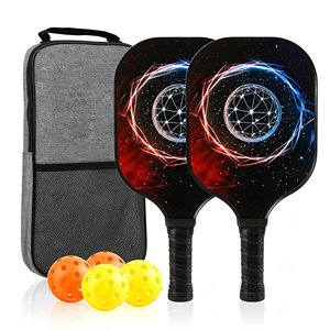 Ensemble de raquettes de pickleball en fibre de verre composite pour jeu familial, 13 mm, compact, facile à ranger, avec balles et sac de transport premium - Product Image 4