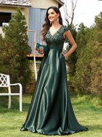 S1781L 2026 vert foncé diamant brillant atmosphérique forêt Style brillant Surface élégante robe Banquet haut de gamme robe de soirée