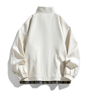 Veste fine personnalisée avec logo, vêtements de travail pour hommes, veste coupe-vent, veste à col chaud, vêtements de groupe pour l'extérieur, broderie populaire - Product Image 4