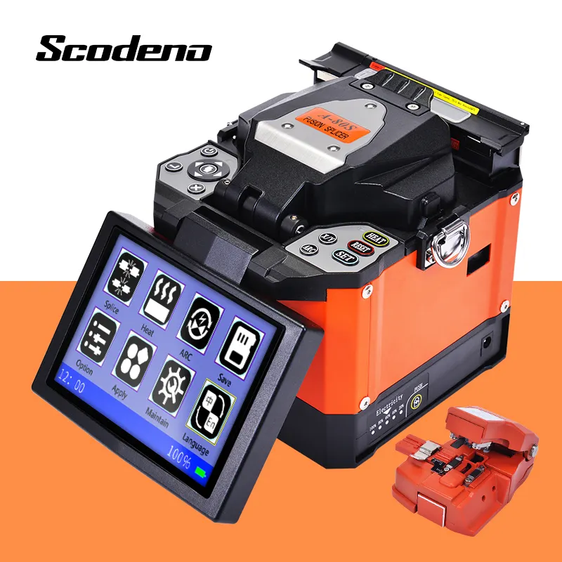 Scodeno المهنية توريد عالية الدقة المحمولة A-80S الألياف البصرية جهاز الربط ماكينة الدمج