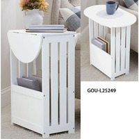 Table d'appoint polyvalente et moderne pour salon, extensible, avec plateau rabattable en MDF et porte-revues pour usage domestique