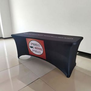 Machine Washable and Reusable 6Ft Elastic-Edged Tablecloth Simple Style for Hotel Home Furnishings Trade Shows - Product Image 6