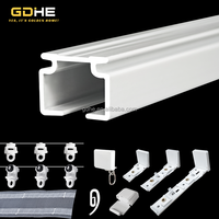 Rail de rideau ondulé robuste blanc avec rideau plissé, glissière et accessoires de fixation transparents – Très populaire en Australie