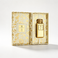Caja Rígida de Lujo Personalizada con Tapa Abatible, Impresión en Dorado, con Inserto para Perfumes y Fragancias de Marcas