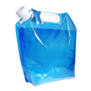 Foldable Hydration Bladder 5L Blue Transparent Plastic <b>Water</b> <b>Container</b> For Outdoor Cycling Travel Mountaineering - Product Image 4