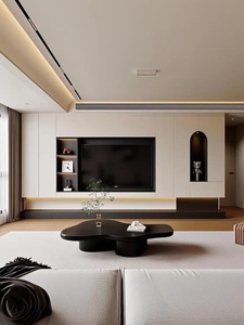 Meuble TV mural flottant en bois sur mesure <span class=keywords><strong>avec</strong></span> design moderne et style de <span class=keywords><strong>porte</strong></span> personnalisé pour salon - Product Image 3