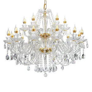Luxury Modern Classics K9 Crystal Chandeliers For Living Room Gold glass pendant light for hotel indoor lamp