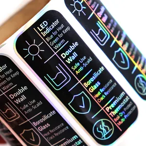 Laser chất lượng Holographic nhãn tùy chỉnh in ấn tư nhân tự dính ba chiều Sticker bao bì nhãn với logo