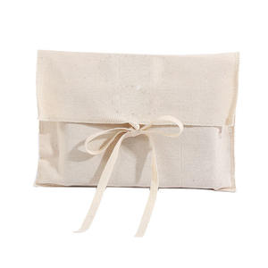 25*35cm Umschlag Baumwoll tasche Custom Tie Blank Natürliche Farbe Dokumenten tasche Kleidung Digitale Produkt verpackung Flip Bag New Style - Product Image 4