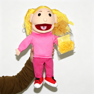 Marioneta de mano personalizada de niña, marioneta de niña rubia, marioneta de personaje infantil, marioneta de peluche de niña, juguete de marioneta de mano - Product Image 2