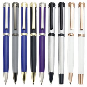 Stylos à bille en métal personnalisés en gros avec logo, stylo publicitaire promotionnel, encre noire 1,0 mm, pour cadeaux d'entreprise et usage de bureau - Product Image 1