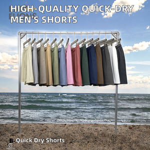 Shorts pour hommes de haute qualité, personnalisés avec logo, écologiques, été, 160g, solides, décontractés, anti-froissement, respirants, Oxford, gym, séchage rapide - Product Image 2