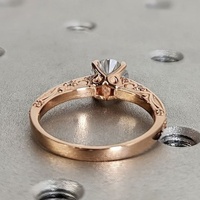 Bague de fiançailles en or massif 10K/14K/18K avec diamant de laboratoire cultivé, taille ronde 2 carats, sertissage pavé, tige fendue personnalisée, certifiée IGI CVD/HPHT VVS