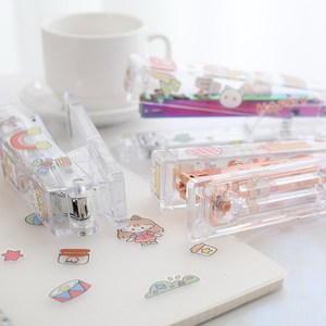 <span class=keywords><strong>Agrafeuse</strong></span> manuelle en métal transparente <span class=keywords><strong>rose</strong></span> doré en acrylique pour bureau, école, papier, bricolage, mignonne, vente en gros - Product Image 3