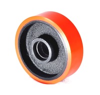 Roue pivotante industrielle à double roulement à billes en polyuréthane massif avec noyau en fer, 100x32mm, charge 180KG, produits d'usine source