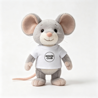 Peluche de souris pompier personnalisée avec logo sur mesure, cadeau haut de gamme pour pompiers, poupée souris en peluche douce avec uniforme