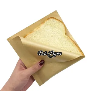 Custom Wholesales Double Open Bakery Holders Deli Wrappers Bagel Oilproof Kraft Paper Triangle Sandwich Bags For Packaging Bagel
