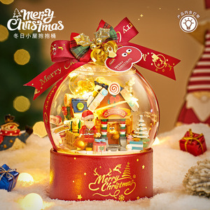 Blocs de construction boule d'arbre de Noël Puzzle assemblé ornements filles saint valentin Pot de fleur cadeau de fête des enfants - Product Image 3
