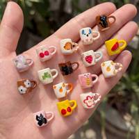 Nouvelle tasse à café miniature en acier inoxydable - Accessoire DIY pour pendentif aimant de réfrigérateur, pour collier, décoration de maison et de cuisine, cadeaux pour la fête des mères