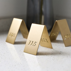 Maxery Tên Tấm Laser Khắc Chải Rắn Brass Tấm Cá Nhân Bảng Trống Tùy Chỉnh Số Tag Khung Tên Nhãn Đứng - Product Image 3