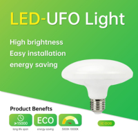 Lampe LED UFO E27 9W-54W pour la maison, le salon, la cuisine, haute luminosité, installation facile, lampe de plafond plate, CRI 80, durée de vie de 15 000 heures