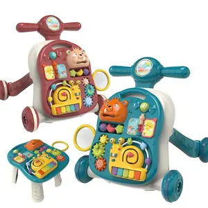 Apprendimento precoce Puzzle gioco di apprendimento tavolo bambino passeggino giocattoli 3 in 1 Multi-funzione di plastica musica Baby Walker