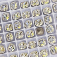 Strass en verre K9 écologiques en vrac, 8 mm, taille vintage, carré épais à dos pointu, à coller pour le nail art et la bijouterie