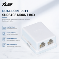 Boîtier de connexion téléphonique 6P2C, double port, boîtier de jonction de bureau, boîtier ABS, contact en cuivre pur, connecteur de fil mural pour ligne fixe