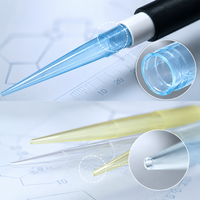 Embouts de pipette microscopique en plastique jaune jetables pour laboratoire 1000μL/200μL/10μL