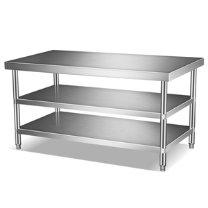 Plan de travail en acier inoxydable pour cuisine commerciale, taille personnalisable, pieds réglables en hauteur, capacité de charge de 100 kg, pour restaurants, cafés - Product Image 4