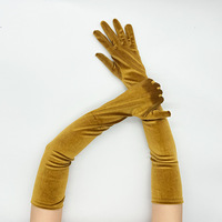 Gants longs en velours épais de haute qualité pour l'hiver, parfaits pour les spectacles de Noël et les occasions spéciales pour femmes.