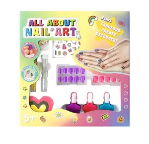 OEM Wholesale Non-toxic Kids Nail Polish Set for Girls Nail Spa Makeup Manicures DIY Nail Art Kit for Children