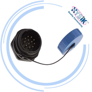 Conector Hembra SP2112/<span class=keywords><strong>S</strong></span> para Montaje <span class=keywords><strong>en</strong></span> Panel, Impermeable, 2 Pines, IP68, Terminación por Soldadura, con Tuerca de Bloqueo Chapada <span class=keywords><strong>en</strong></span> Oro, para Gabinete de Inversor Solar - Product Image 6