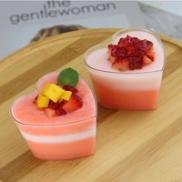 Wegwerp Transparant Hart Plastic Mousse Cup Dessert Yoghurt Pudding Jelly Cups