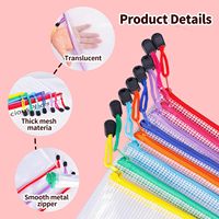 Sacs de rangement transparents grande capacité à fermeture éclair étanche pour fournitures de bureau, stylos et surligneurs – Vente directe usine