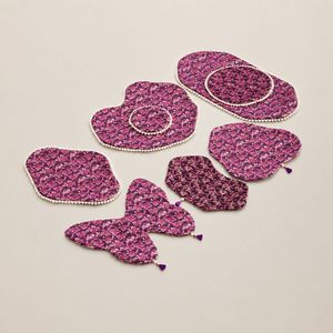 Brocade Floral Butterfly Tea <b>Mat</b> Set Washable Tea Ceremony Accessories - Product Image 2