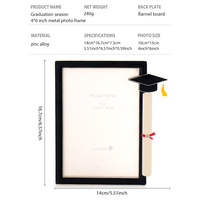 Mezuniyet Çerçevesi 4x6 Siyah Emaye Çinko Alaşımlı Resim Çerçevesi, 3D CapScroll Diploma ile, Üniversite Lisesi Mezuniyet Hediyeleri için
