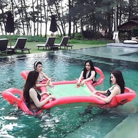 Table de jeu flottante gonflable en PVC pour Mahjong avec porte-gobelets pour la piscine