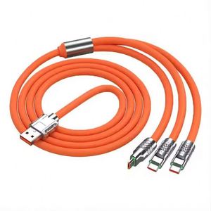 Cable USB <span class=keywords><strong>3</strong></span> en 1 de Carga Súper Rápida de 120w 6A, Cable de Carga Micro Tipo C Colorido para iPhone 15, Cable de Carga Tipo C para Android - Product Image 1
