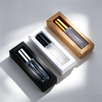 Atomiseur de parfum de luxe en verre transparent de 10 ml, rond et carré, rechargeable, vaporisateur fin, flacon de voyage avec boîte cadeau