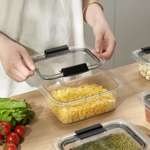 Organizador de despensa de alimentos, almacenamiento de nevera de cocina, caja fresca, contenedores de almacenamiento herméticos de plástico transparente con tapa - Product Image 3