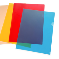 Carpeta de Presentación en Forma de L, Tamaño A4, Material PP Transparente, Bolsa de Almacenamiento de Archivos de Una Sola Página en Varios Colores
