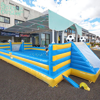 Terrain de football gonflable en PVC de haute qualité, sur mesure, 15m*7m, pour enfants, avec installation facile, capacité de 1000kg