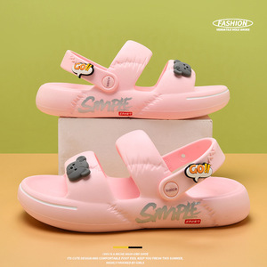 Pink EVA Flat Sandals Women Summer Anti Slip Breathable Comfortable Outdoor Beach <b>Slides</b> Sporty Style Open Toe Casual Shoes - Product Image 1