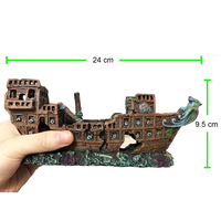 Décorations de bateau pirate pour aquarium, ornements de réservoir à poissons, décorations de naufrage en résine, accessoires d'avion coulés