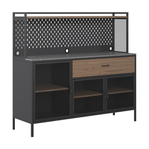 BIZOE BZH04 Moderna Credenza in Acciaio Eco-Friendly Stile Loft con 3 Cassetti e 3 Ripiani, Mobile da Parete per <span class=keywords><strong>Soggiorno</strong></span> - Product Image 3