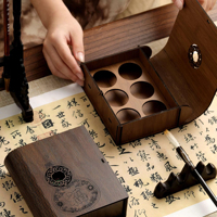 Boîte Cadeau Vide en Bambou/Bois pour Thé, Boîte de Rangement à 6 Compartiments pour Thé Pu'er, Boîte d'Emballage Mini en Forme de Livre pour Thé Vert et Orange, Idéale pour les Amateurs de Thé
