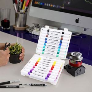 <b>18</b>-Color Plastic Fine Tip Dual-Sided Writing Acrylic Art Marker Set - Product Image 2